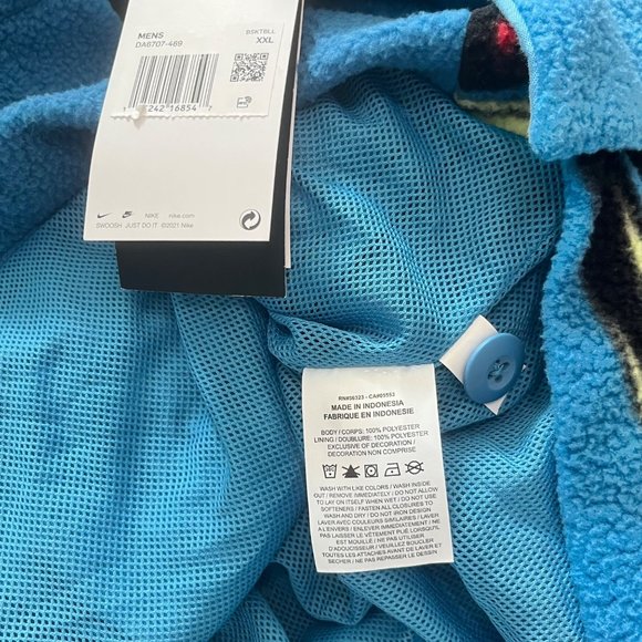 NEW Nike Lebron Sherpa Jacket Button-up Shirt Dutch Blue Loose Fit DA6707-469 XX - Picture 6 of 6